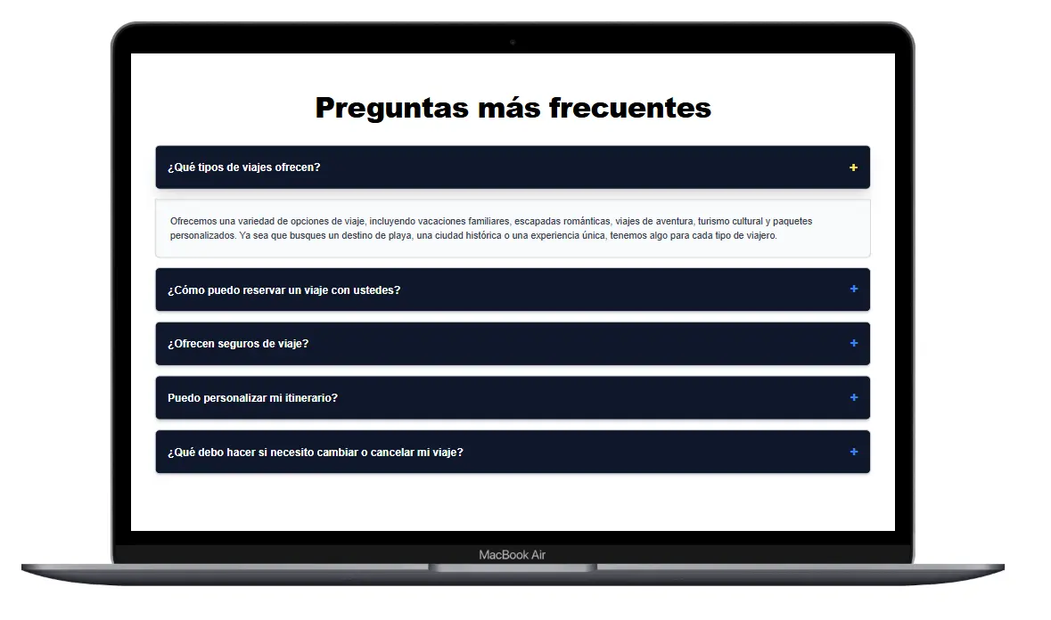 Sección de reviews y preguntas frecuentes